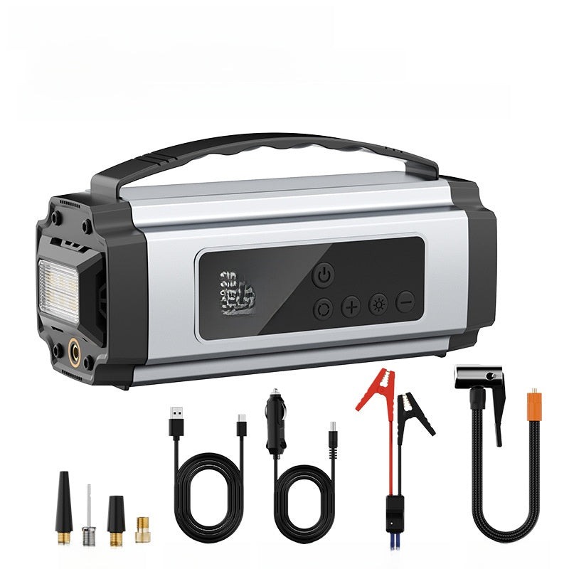 Portable Car Tire Inflator and Jump Starter with Power Bank