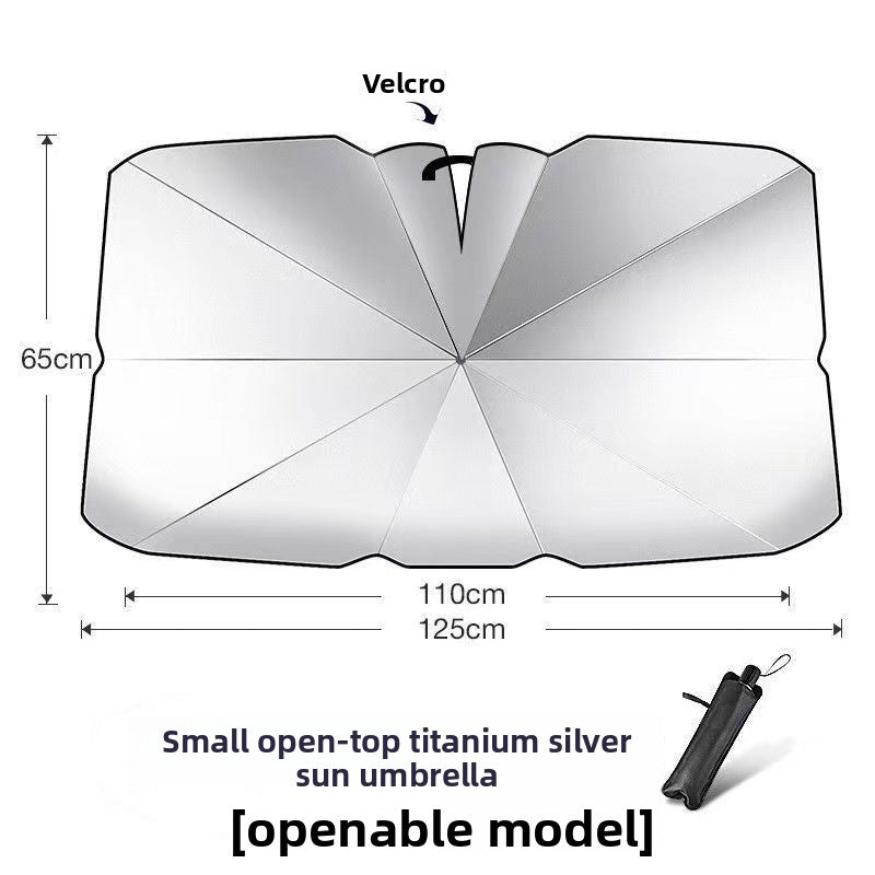 Telescopic Car Sunshade Umbrella with Heat Insulation