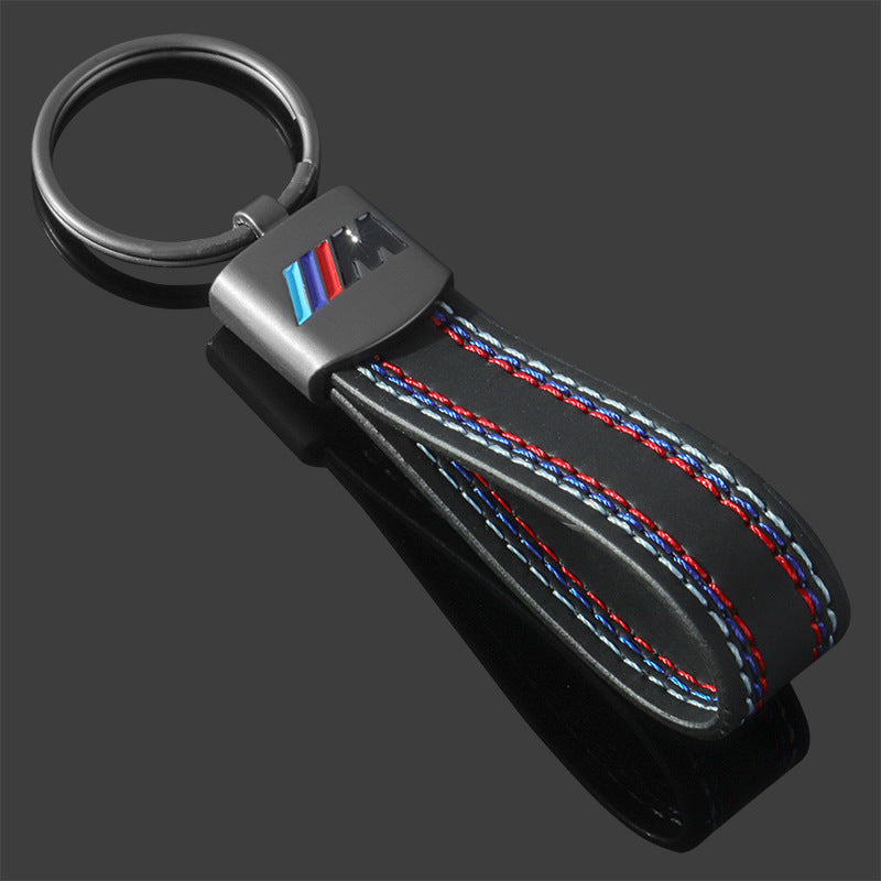 M Three-Color Sports Logo Metal Keychain Car Accessory