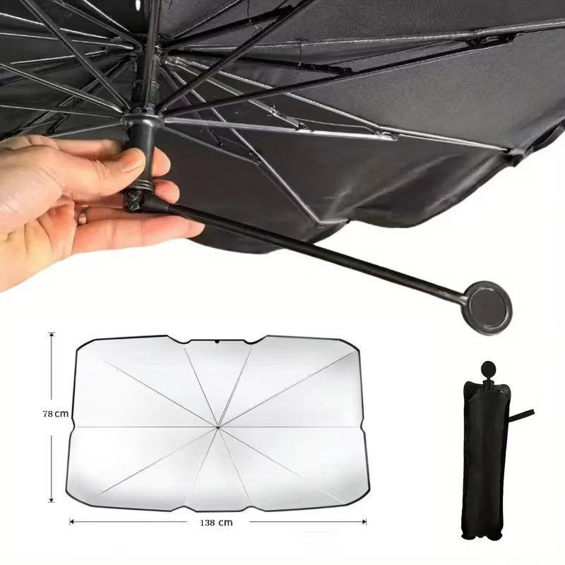 Telescopic Car Sunshade Umbrella with Heat Insulation