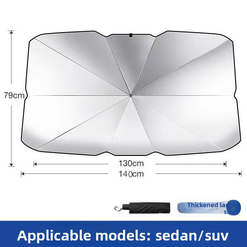Telescopic Car Sunshade Umbrella with Heat Insulation