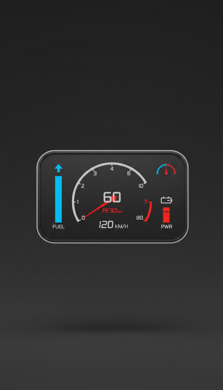 Digital Dashboard HUD with Speed Display