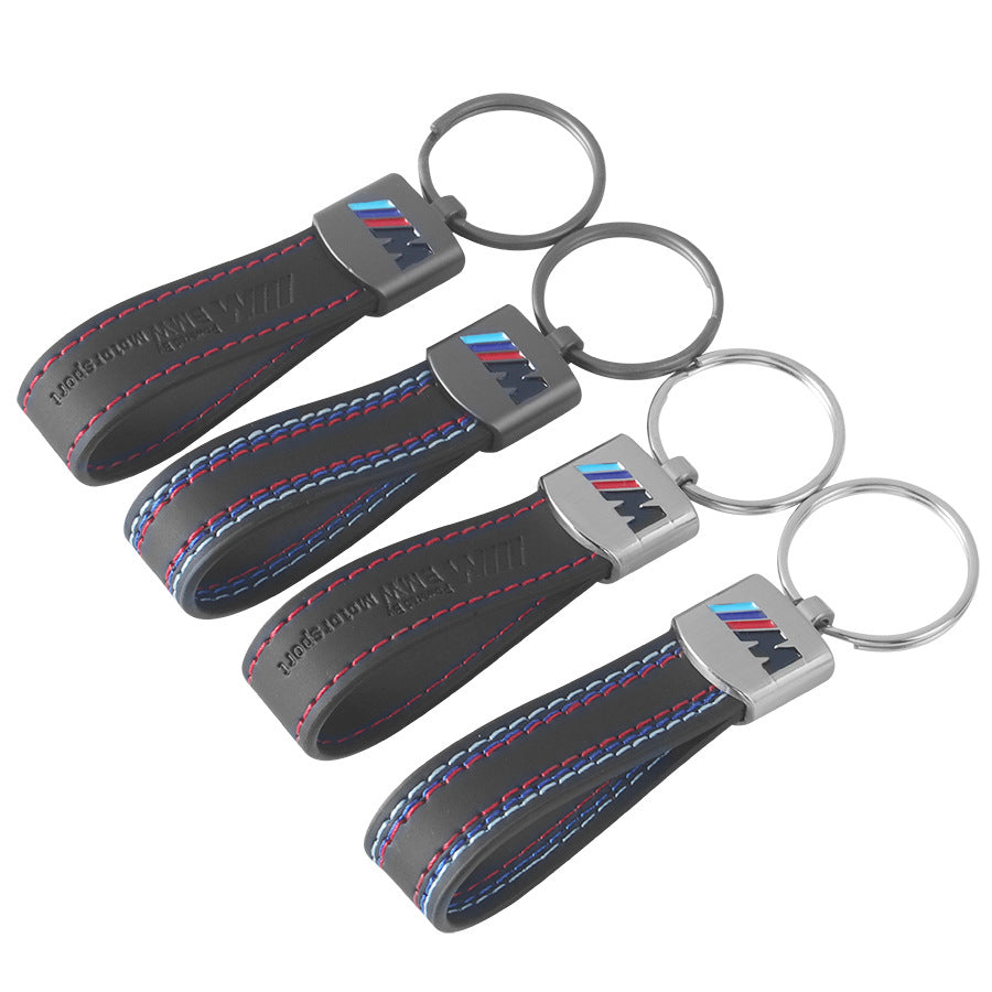 M Three-Color Sports Logo Metal Keychain Car Accessory
