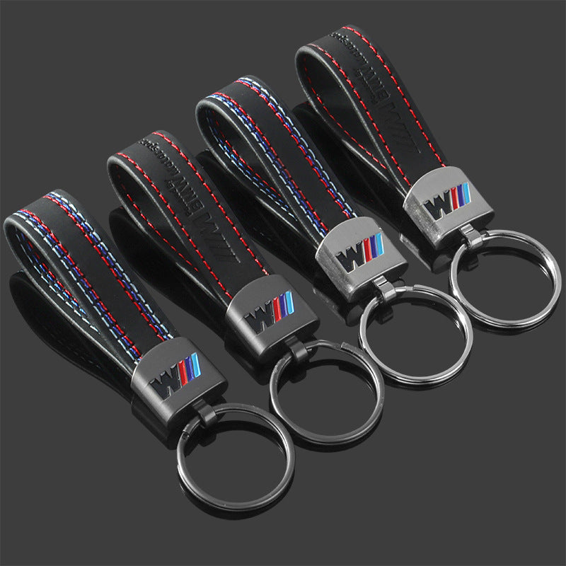 M Three-Color Sports Logo Metal Keychain Car Accessory