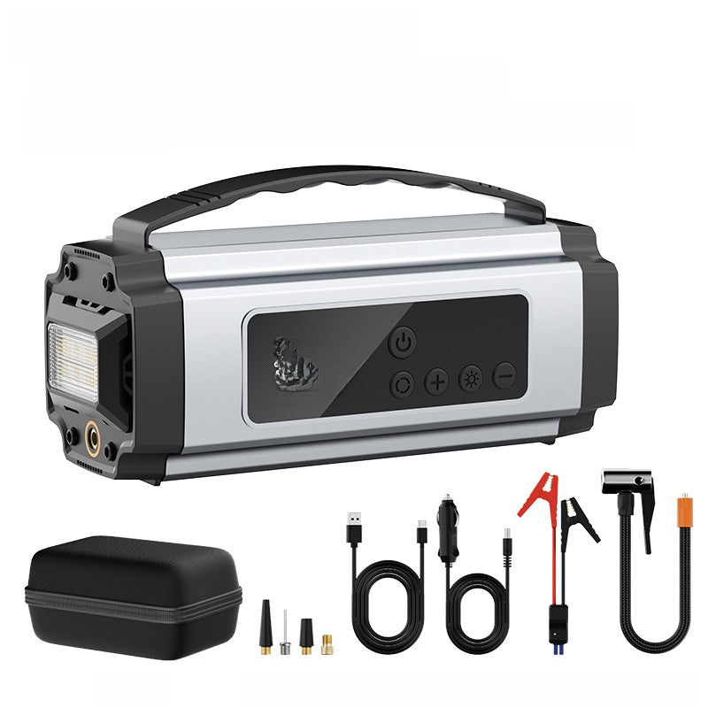 Portable Car Tire Inflator and Jump Starter with Power Bank
