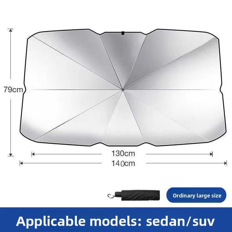 Telescopic Car Sunshade Umbrella with Heat Insulation