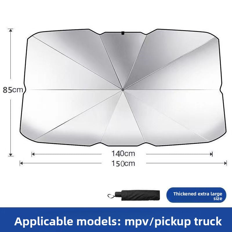 Telescopic Car Sunshade Umbrella with Heat Insulation